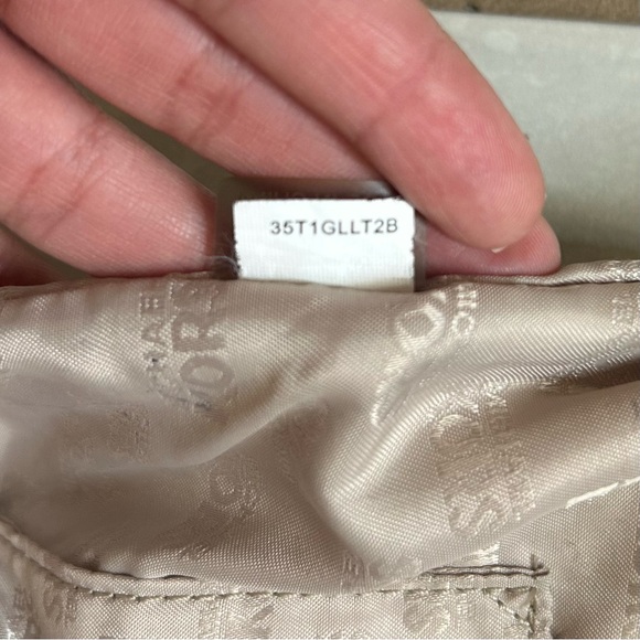 MICHAEL KORS SIGNATURE BROWN LEATHER GOLD CHAIN STRAP BAG - Picture 9 of 11